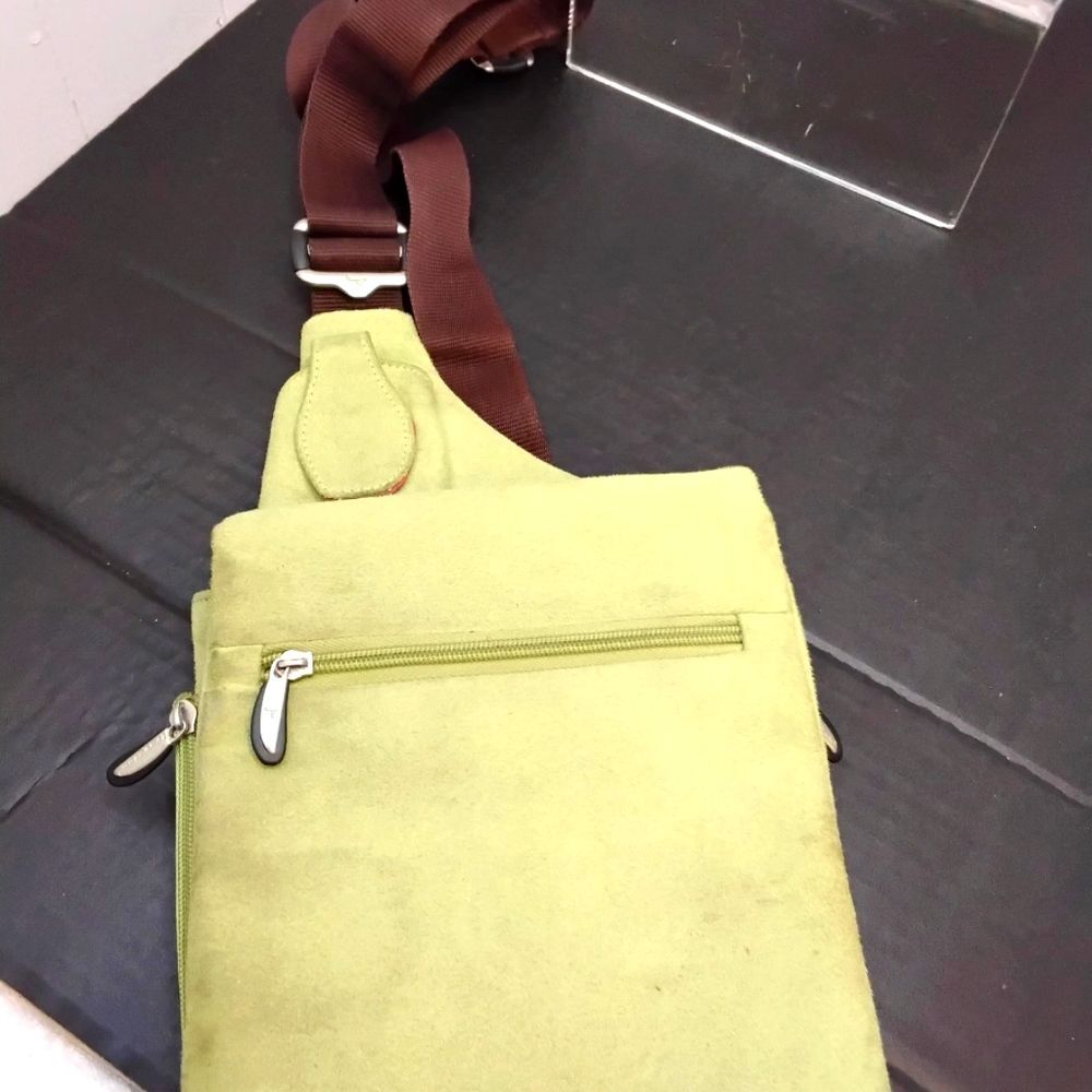 Travel On Vintage Green and Brown Sling Bag